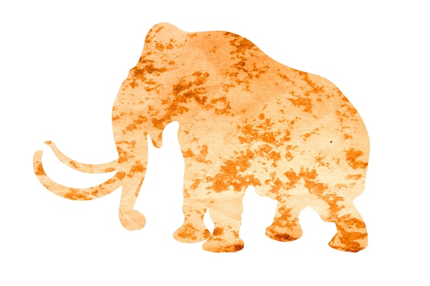 Silhouet van een olifant van inpakpapier geïsoleerd op een witte achtergrond