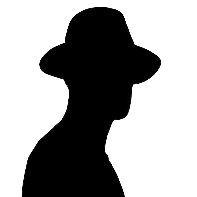Silhouet van een volwassen man Mannelijke avatar Icon voor sociale netwerken Illustratie geïsoleerd
