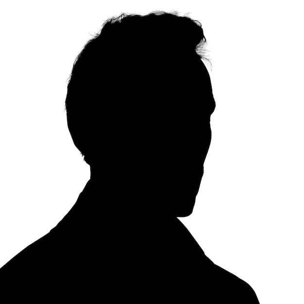 Silhouet van een volwassen man Mannelijke avatar voor sociale media Illustratie geïsoleerd