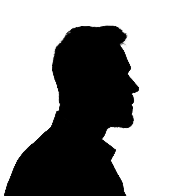 Silhouet van een volwassen man Mannelijke avatar voor sociale media Illustratie geïsoleerd
