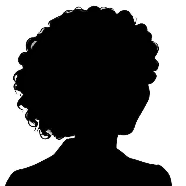 Silhouet van een volwassen vrouw Vrouwelijke avatar voor sociale netwerken Illustratie geïsoleerd
