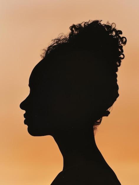 Silhouet van een vrouw bij zonsondergang
