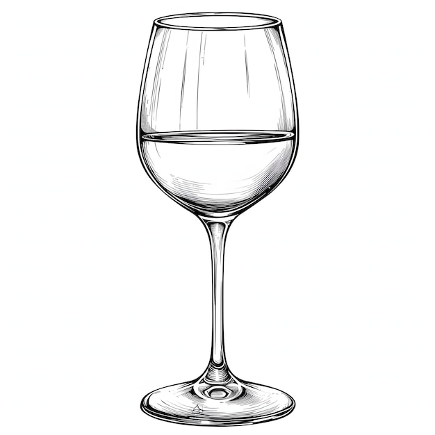 Silhouet van een wijnglas