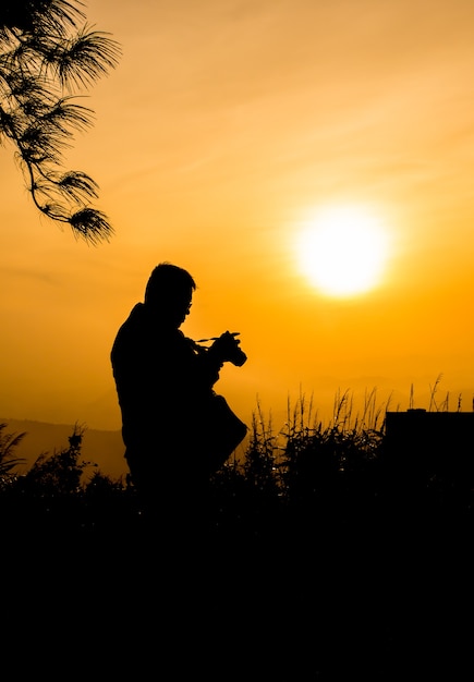 Silhouet van fotograaf