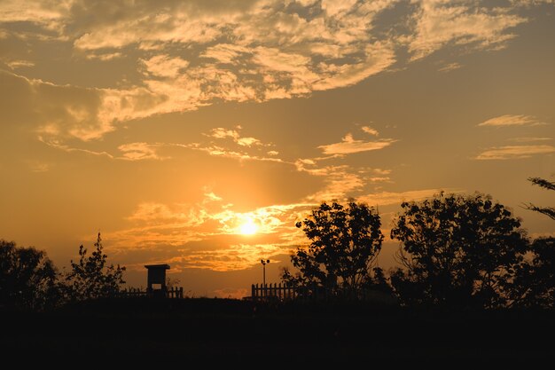 Silhouet van zonsondergang