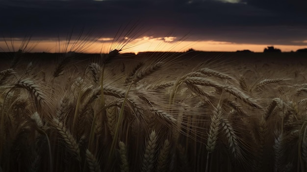 Silhouetfoto van tarwe