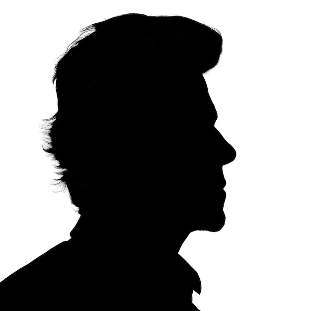 silhouette of an adult man male avatar for social networks illustration isolated
