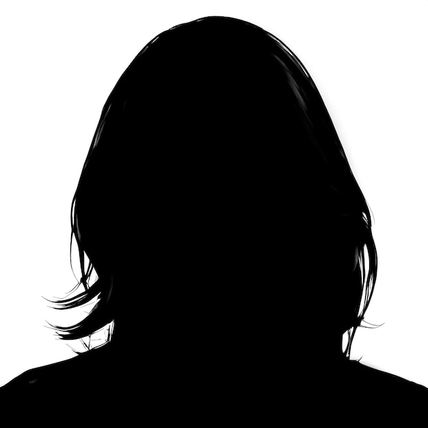 Silhouette of an adult woman Female avatar Social media icon Illustration isolated