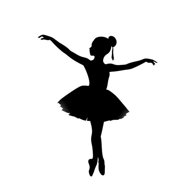 Foto silhouette di una ballerina in tutu e un arco generativo ai