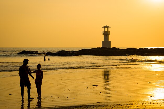 silhouette beach