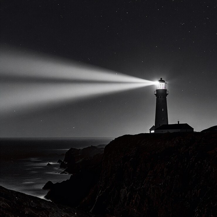 Silhouette Black amp White Light house