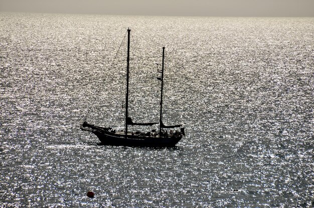 Silhouette Boat in the Ocean