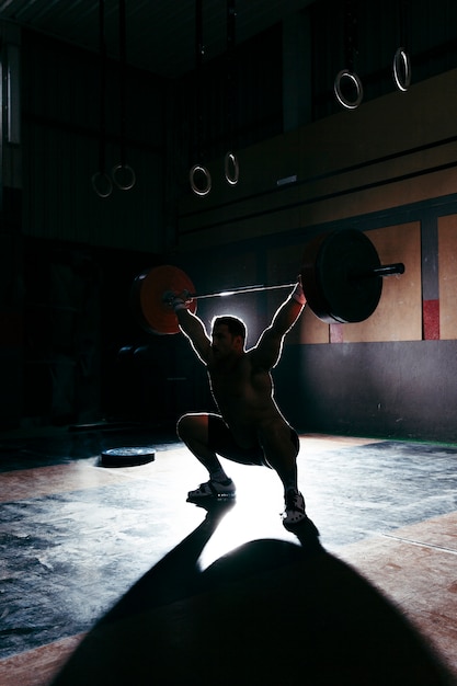 Silhouette of bodybuilder