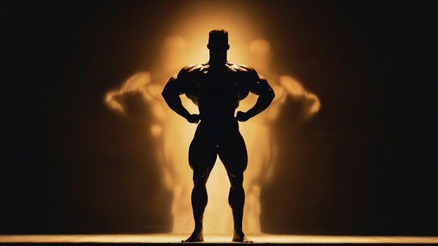Silhouette of bodybuilder