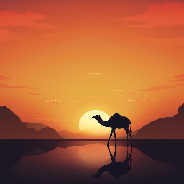 Silhouette of a camel