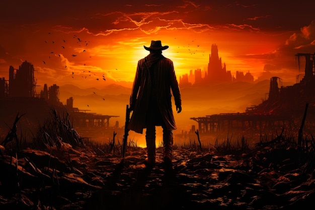 Wallpaper red dead redemption 2, 2023, cowboys, silhouette desktop