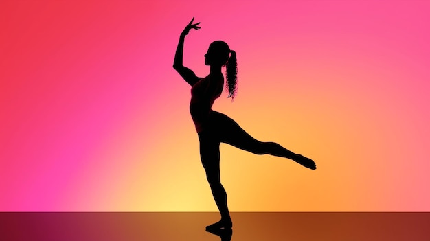 A silhouette of a dancer with the word dance on it