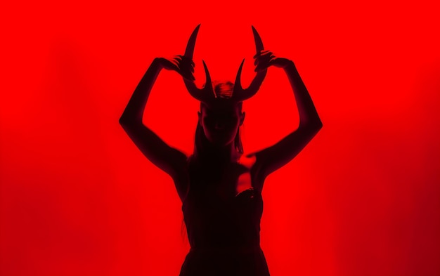 A silhouette of a deer with horns on it