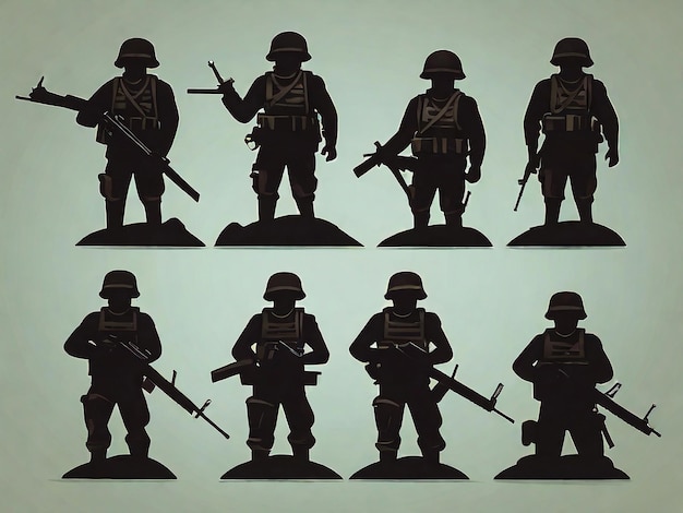 silhouette design of army soldiers