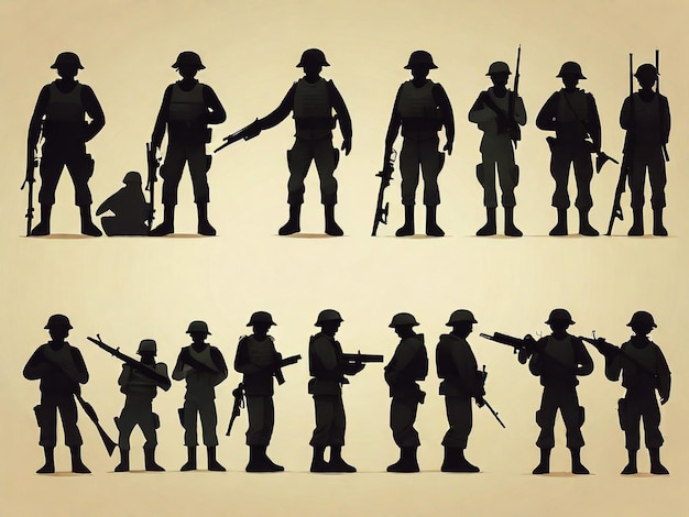 silhouette design of army soldiers