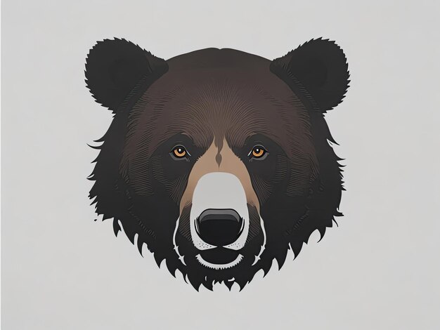 Photo a silhouette design of a bear face generative ai