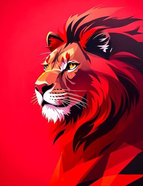 A silhouette design of a lion for tshirt art AI generated art