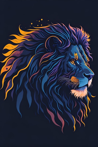 A silhouette design of a lion