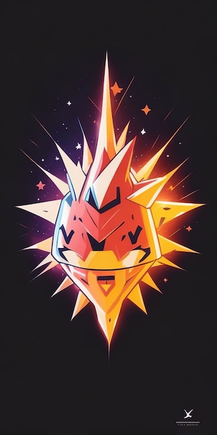 Photo silhouette design monsterinspired pokemon on a colourful electric lightning vector style tshirt