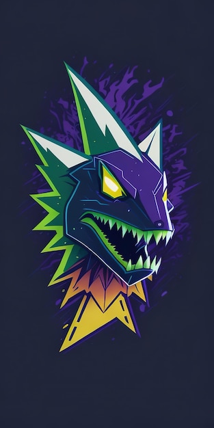 Silhouette Design MonsterInspired Pokemon on a Colourful electric lightning Vector style Tshirt