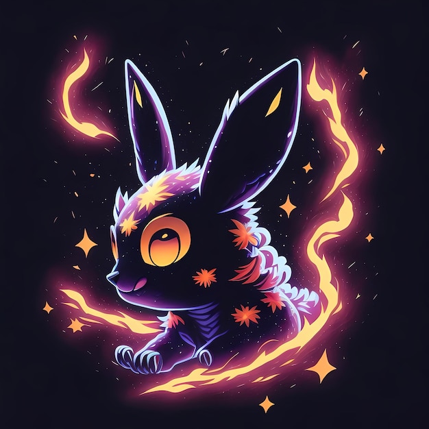 Photo silhouette design monsterinspired pokemon on a colourful electric lightning vector style tshirt