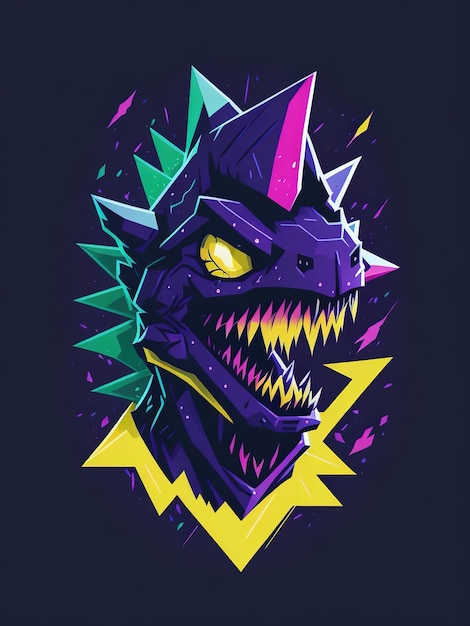 Silhouette Design MonsterInspired Pokemon op een kleurrijke elektrische bliksem Vector-stijl T-shirt