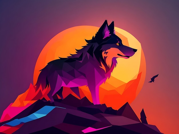 a silhouette design of a wolf