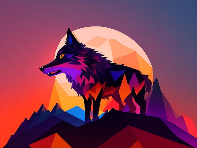 a silhouette design of a wolf