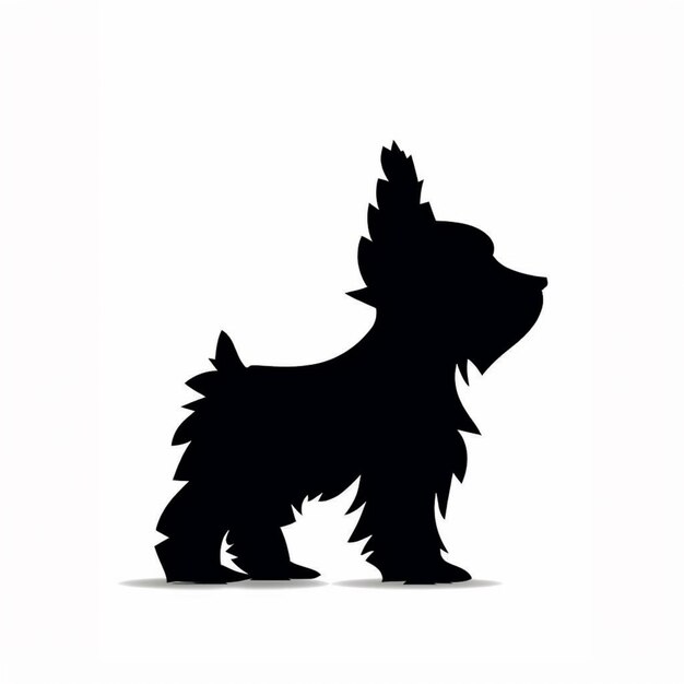 silhouette of a dog with a mohawk on its head generative ai