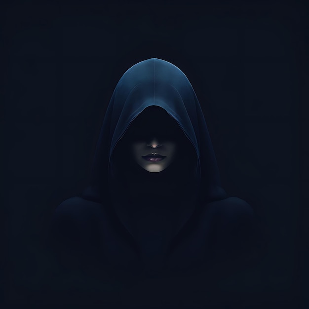 Photo silhouette of a female in dark hood