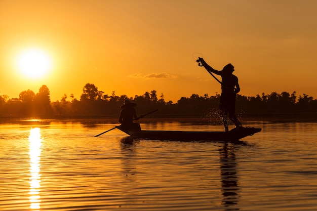 Silhouette of Fisherman