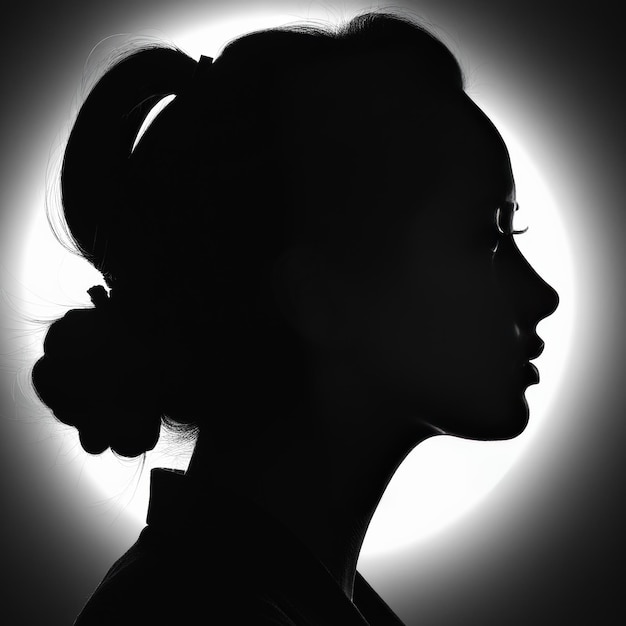 Foto silhouette di una ragazza