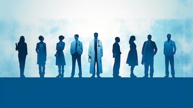 Silhouette of a group of doctors