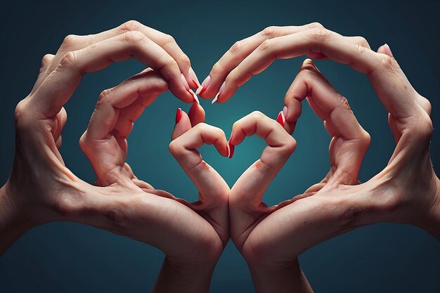 silhouette Hands in shape of love heart