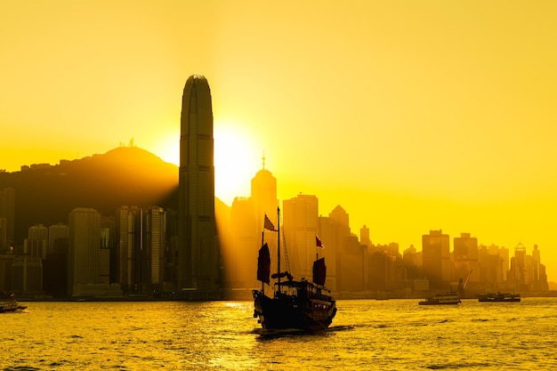 Silhouette of Hong Kong city