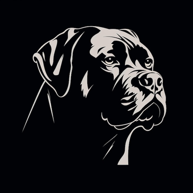 silhouette illustration of a cane corso