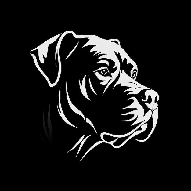 silhouette illustration of a cane corso