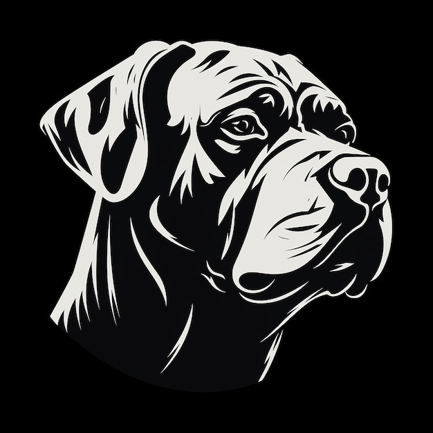 Premium Photo | Silhouette illustration of a cane corso