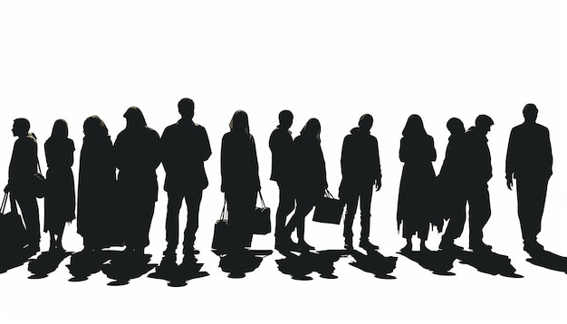 Photo silhouette of immigrant peoples poor vector detail isolated