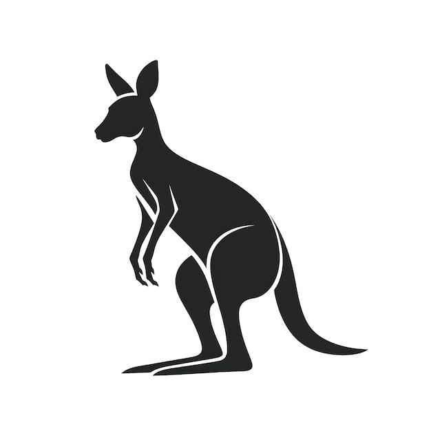 Photo a silhouette kangaroo standing on its hind legs