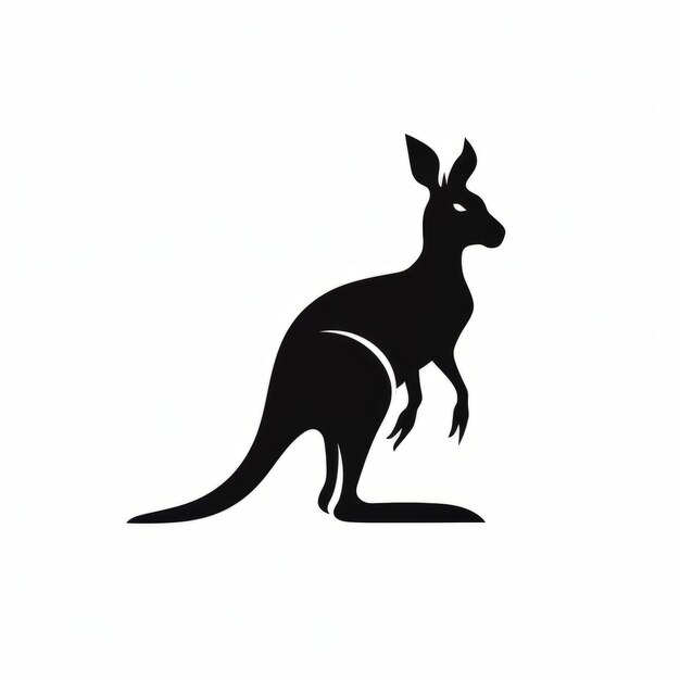 A silhouette kangaroo standing on its hind legs