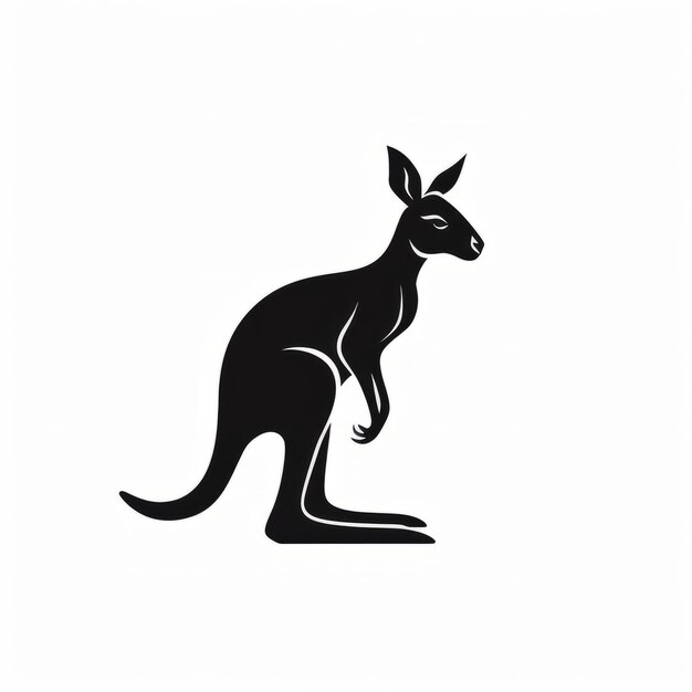 Photo a silhouette kangaroo standing on its hind legs