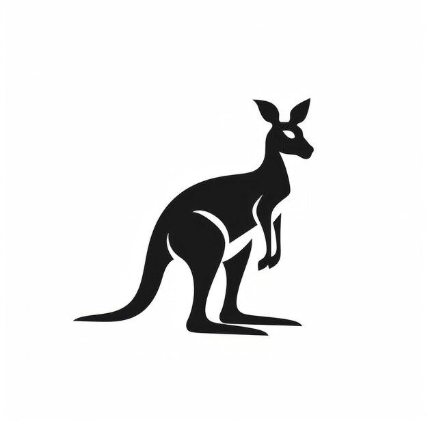 Foto una silhouette di canguro in piedi sulle zampe posteriori