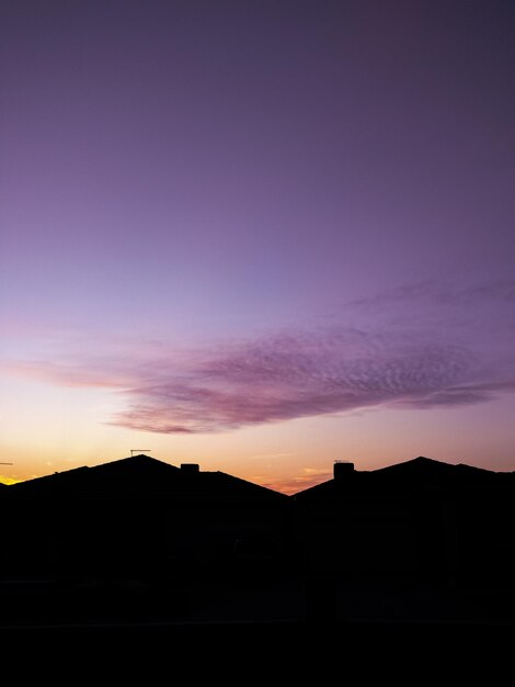 Silhouette landscape against scenic sky