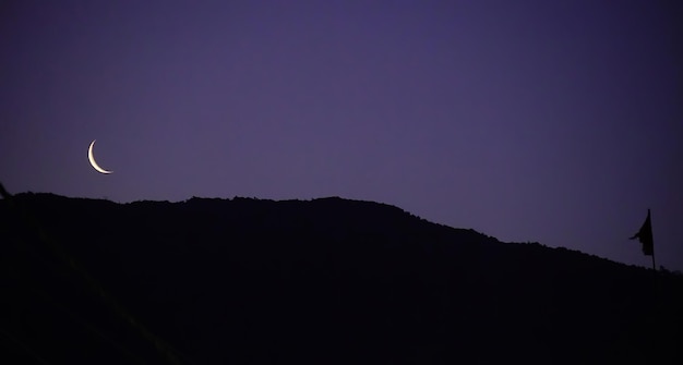 silhouette landscape of rishikesh mountains at night